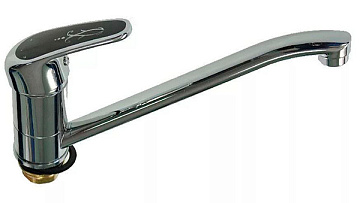 ююСмеситель RUSSIA-MOSCOW для кухни с ЧЕРНОЙ ручкой (2450)