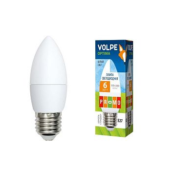 Лампа с/д Volpe LED-C37-6W/NW/E27 Серия Optima 4200К
