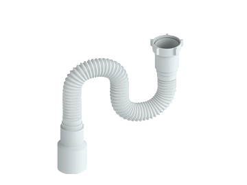 Гофра для раковины РМС ГОГ-0,8 Белая с гайкой